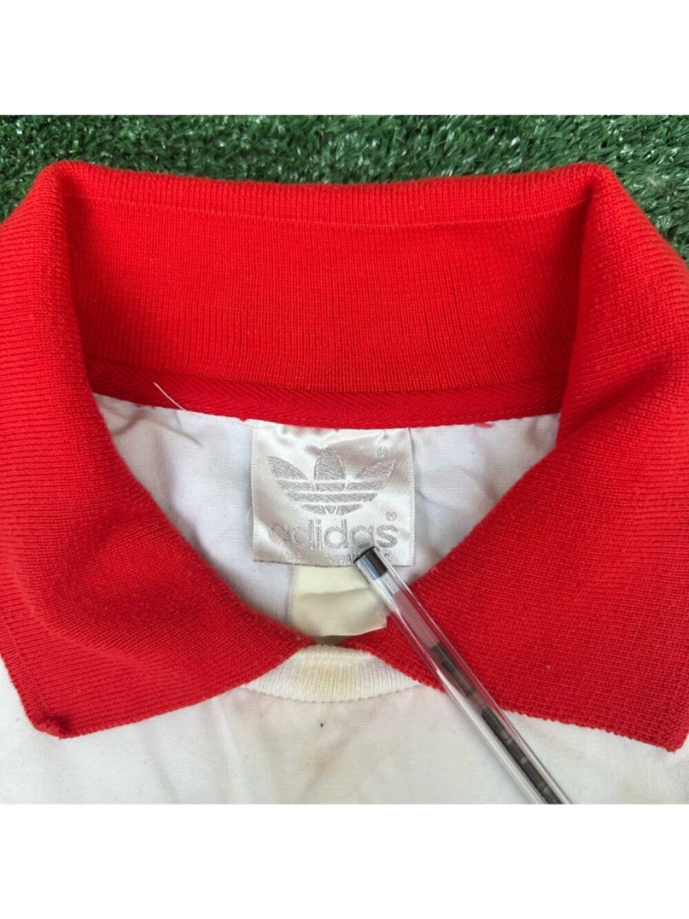 Vintage 80s Adidas USA Rugby Striped Sweatshirt Red XXL Sporty Retro Streetwear - Picture 6 of 9